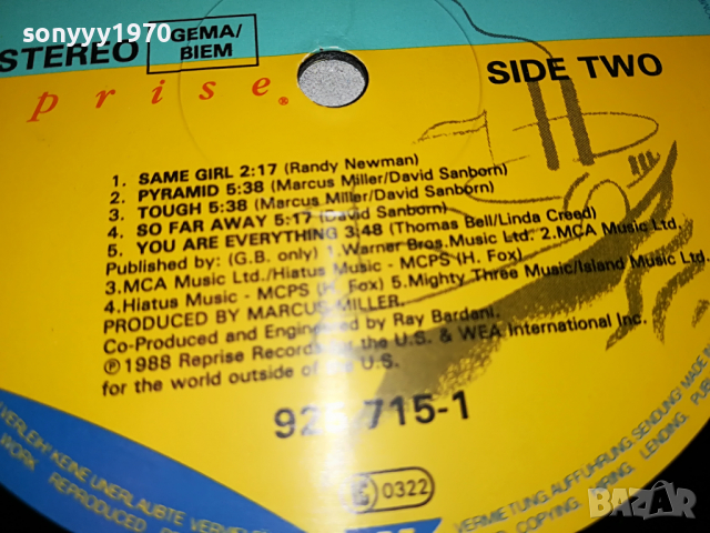 поръчана-DAVID SANBORN-FRANCE 2004221952, снимка 17 - Грамофонни плочи - 36522975
