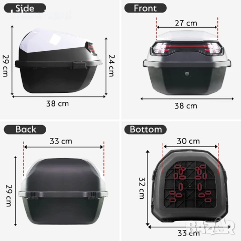 LGVOA Куфар за мотоциклет / скутер с ключалка НОВ, снимка 2 - Аксесоари и консумативи - 51282568