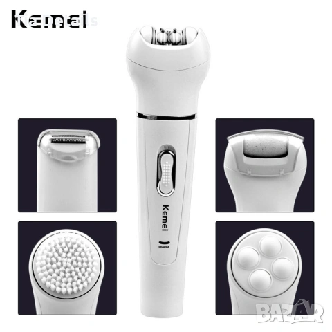 Епилатор 5 в 1 четка за лице , самобръсначка, масажор Beauty Tools Browns Kemei, снимка 2 - Друго - 53153672