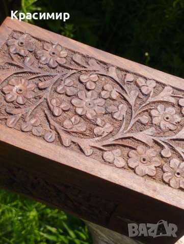 Красива дървена кутия в бохо стил. , снимка 3 - Антикварни и старинни предмети - 51283010