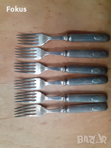 Страхотни стари антикварни вилици посребрени и маркирани, снимка 6 - Антикварни и старинни предмети - 53270146