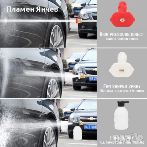 Водоструйка 290PSI Безжична с Комплект Аксесоари – Черена, снимка 2 - Други стоки за дома - 53711666