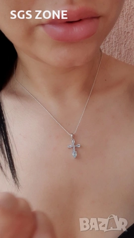 СРЕБЪРЕН КРЪСТ 925 С НАТУРАЛЕН ТОПАЗ, ПЕРИДОТ И ЦИТРИН, снимка 4 - Колиета, медальони, синджири - 52402809