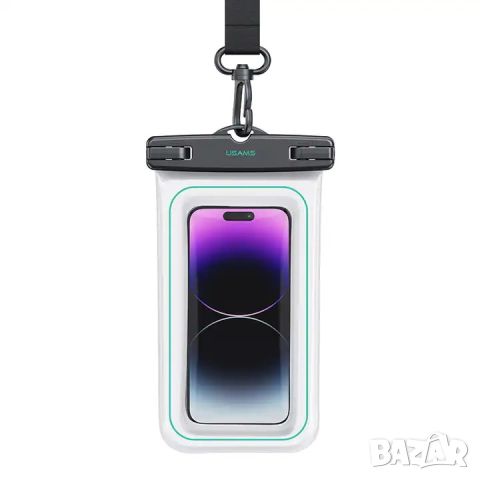 Водоустойчив и противоударен прозрачен калъф за телефон USAMS / бял, снимка 8 - Калъфи, кейсове - 44523582