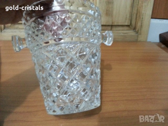 Кристална ледарка купа за лед Бохемия , снимка 2 - Антикварни и старинни предмети - 36017251