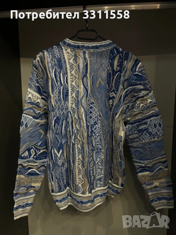 Carlo Colucci - Пуловер син - М размер, снимка 5 - Пуловери - 53840880