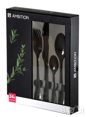 Комплект прибори за хранене Ambition Enna Black / 24 части - черен цвят