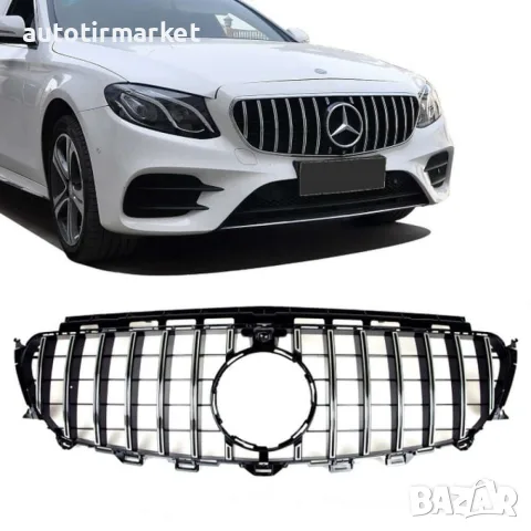 Хром/черна решетка тип GT за Mercedes E класа