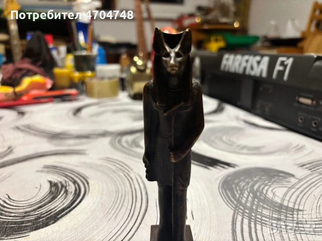 Бронзова статуетка Анубис, снимка 2 - Антикварни и старинни предмети - 53851462