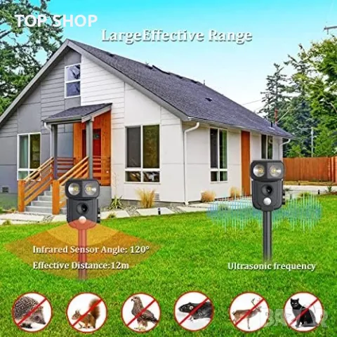 Нов Ефективен Уред срещу Животни, LED Светлина, Водоустойчив, снимка 6 - Други стоки за дома - 49956924