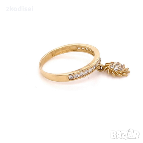 Златен дамски пръстен 1,97гр. размер:55 14кр. проба:585 модел:22128-6, снимка 3 - Пръстени - 44768733
