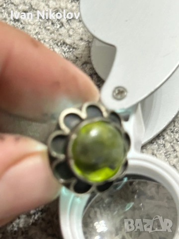 Дамски сребърен пръстен с нефрит, ръчна изработка, снимка 6 - Пръстени - 52932048