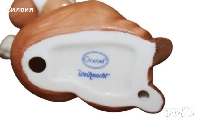 Порцеланова фигурка Goebel – Ангелче с лютня (Weihnacht), снимка 5 - Антикварни и старинни предмети - 53722062