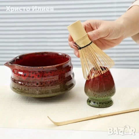 Комплект за чай матча Matcha 4 броя сет Японски матча сет чъсен купа лъжичка, снимка 6 - Други стоки за дома - 52089185