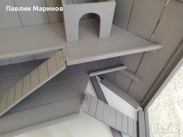 Клетка Кафез Къща Дом PawHut за Хамстери Джербили Мишки Малки Животни Гризачи Домашни Любимци 3 Нива, снимка 15 - Хамстери - 53841413