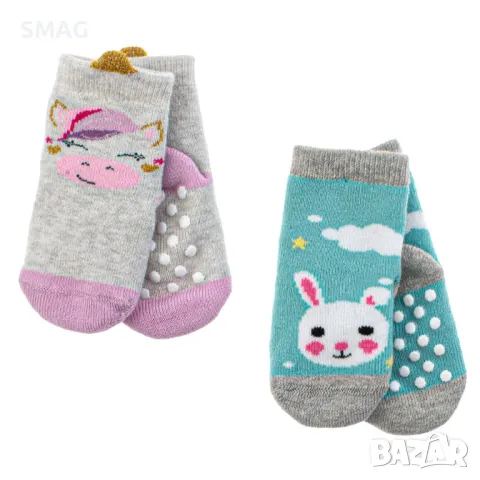 Бебешки противоплъзгащи се чорапи - 2 чифта S_1239367