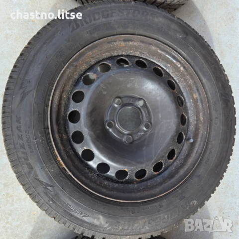 Железни джанти - 6,5Jx 15H2 ЕТ35 със зимни гуми (M+S) 195/65/R15 91T, снимка 4 - Гуми и джанти - 53770331