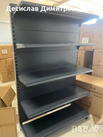 Продавам стилажи за магазин сиви на цвят 