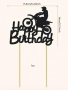 Мотор моторист Байкър мотоциклет Happy Birthday черен син брокатен топер картонен топер за торта, снимка 7