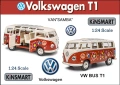 Kinsmart Volkswagen T1 Samba Bully Bus - Мащаб 1:24, снимка 1