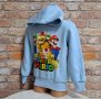 Нов детски суичър с дигитален печат Super Mario (Супер Марио) в светлосин цвят, снимка 3
