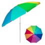 Плажен чадър ветроустойчив многоцветен с халки метална рамка - 2.25м, снимка 1 - Други - 41360314