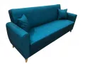 Велурен диван с фунция сън в цвят петрол на склад-най-ниска цена!, снимка 1