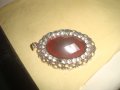 ПОСРЕБРЕН АРТ ДЕКО КРАСИВ КЛАСИЧЕСКИ МЕДАЛЬОН с ГОЛЯМ ФАСЕТИРАН БОХЕМСКИ КРИСТАЛ и ЦИРКОНИ 20202, снимка 12