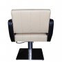 Нов фризьорски стол с ергономичен дизайн М403 - черен и крем бял, снимка 4
