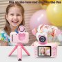 Нов Цифров Детски фотоапарат за деца момичета 1080P HD видеокамера 3-12 години, снимка 3