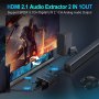 4K 120Hz HDMI 2.1 Audio Extractor 2X1 VRR ALLM HDCP2.3 HDR10 ARC CEC Audio Extractor Switch 2 IN 1 O, снимка 3