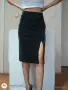 Елегантна черна пола от еко кожа GUESS с висока талия и цепка, снимка 5