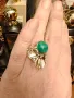Стар сребърен пръстен с естествен малахит, снимка 3