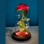 Вечна , неувяхваща роза в стъкленица (светеща) - подарък за жена, снимка 1