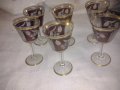Антикварни чаши с позлата гравирани , цветно стъкло 6 броя , снимка 3