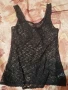  Черен дантелен потник , снимка 1