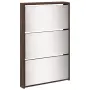 vidaXL Шкаф за обувки с огледало, 5 нива, кафяв дъб, 63x17x169,5 см, снимка 4