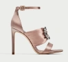 👡 Сатенени сандали на ток на Zara , снимка 4