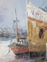 Ashley 74х64см/голяма картина масло върху платно/морски пейзаж/пристанище-рибарски кораби, снимка 6