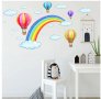 Дете рисува дъга въздушни балони стикер за стена и мебел стая самозалепващ, снимка 3