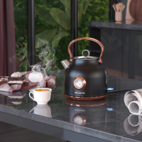 Ретро чайник NESSGRAIM, 1,7 л чайник от неръждаема стомана с голям температурен дисплей, 2200 W , снимка 3 - Кани - 44681176