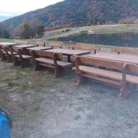 Баварски комплект маса с две пейки, снимка 6 - Маси - 24211866