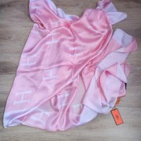 Розов шал Hermes за плаж, снимка 8 - Шалове - 41660293