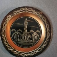 Медна чинийка за стена-сувенир Турция 1986 г., снимка 2 - Антикварни и старинни предмети - 41489061