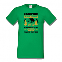 Мъжка тениска Camping Where Friends And Marshmallows Get Toastet Together,Къмпинг,Планина,Изненада,, снимка 6 - Тениски - 36348596
