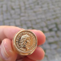 Златен пръстен 13 грама император Викторин,вградена монета, снимка 1 - Пръстени - 41065226
