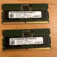 16GB (2x8GB) Micron SODIMM DDR5 1Rx16 4800Mhz свръх съвместима памет MTC4C10163S1SC48BA1 PC5-4800, снимка 1 - RAM памет - 42355819
