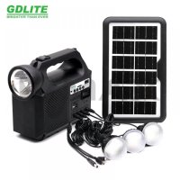 Соларна осветително-зарядна система GD Lite GD-8017 Music, фенер, соларен панел, 3xLED лампи, MP3, снимка 2 - Соларни лампи - 44238632