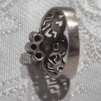 Vintage сребърен пръстен 925 с котешко око , снимка 10 - Пръстени - 44406188