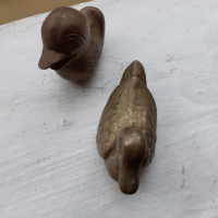 Лот от две стари бронзови пиленца статуетка фигура пластика, снимка 4 - Антикварни и старинни предмети - 36215162